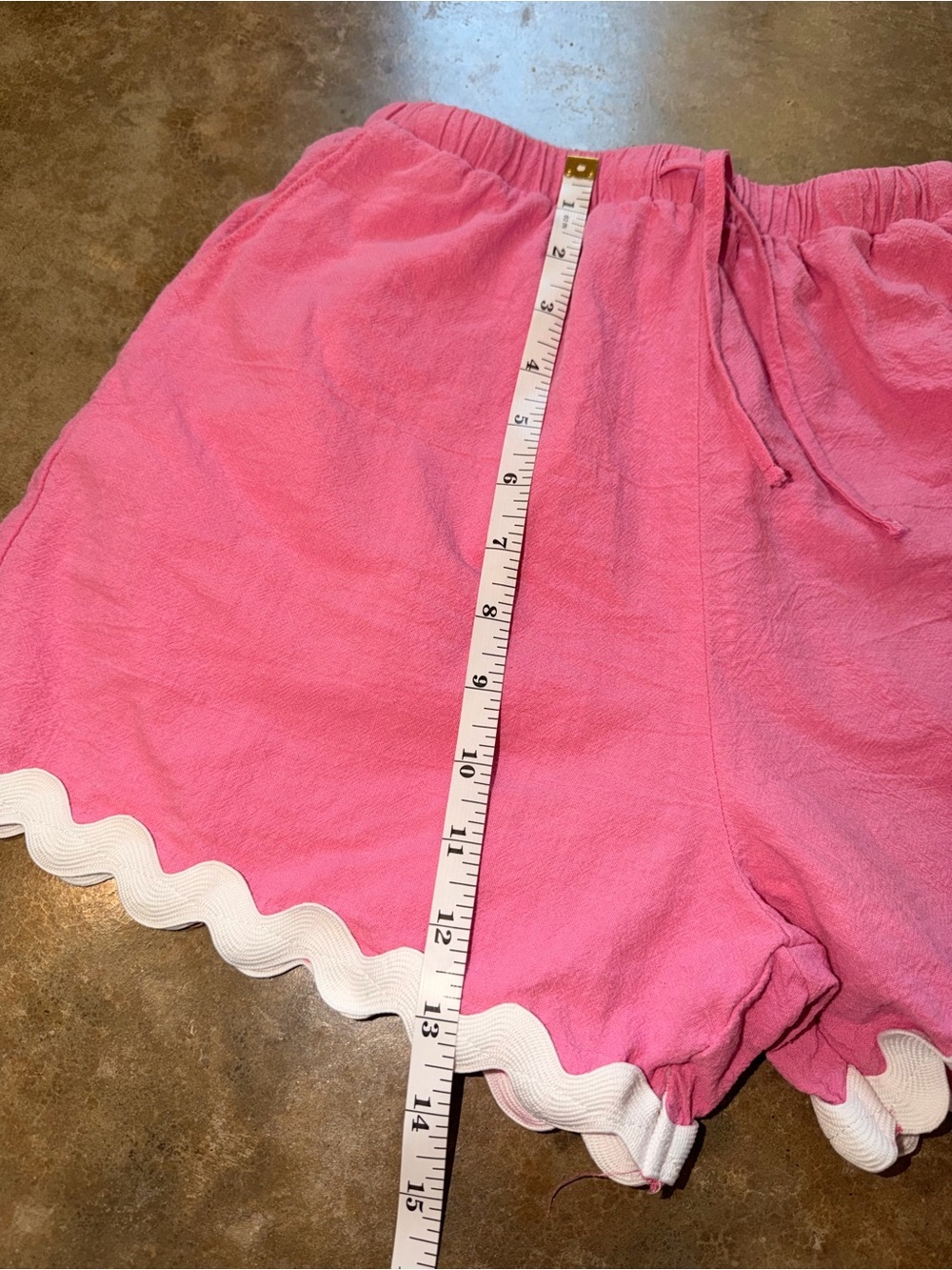 Pink Two-Piece Women's Set with White Ric Rac Trim Cotton Beach Summer S Preppy - Picture 11 of 16
